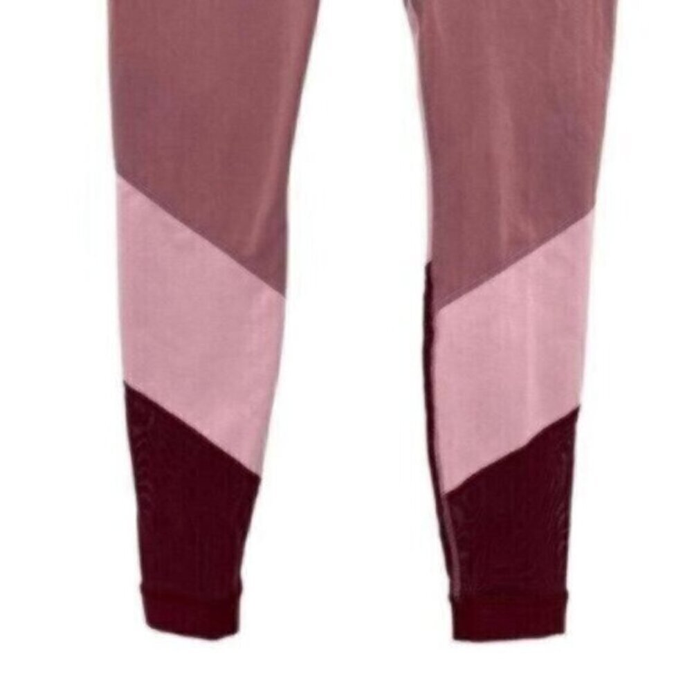 Fabletics Mid Rise Pink Rose Colorblock Leggings - Picture 6 of 14